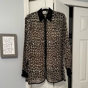 SAM Sheer Leopard Blouse
